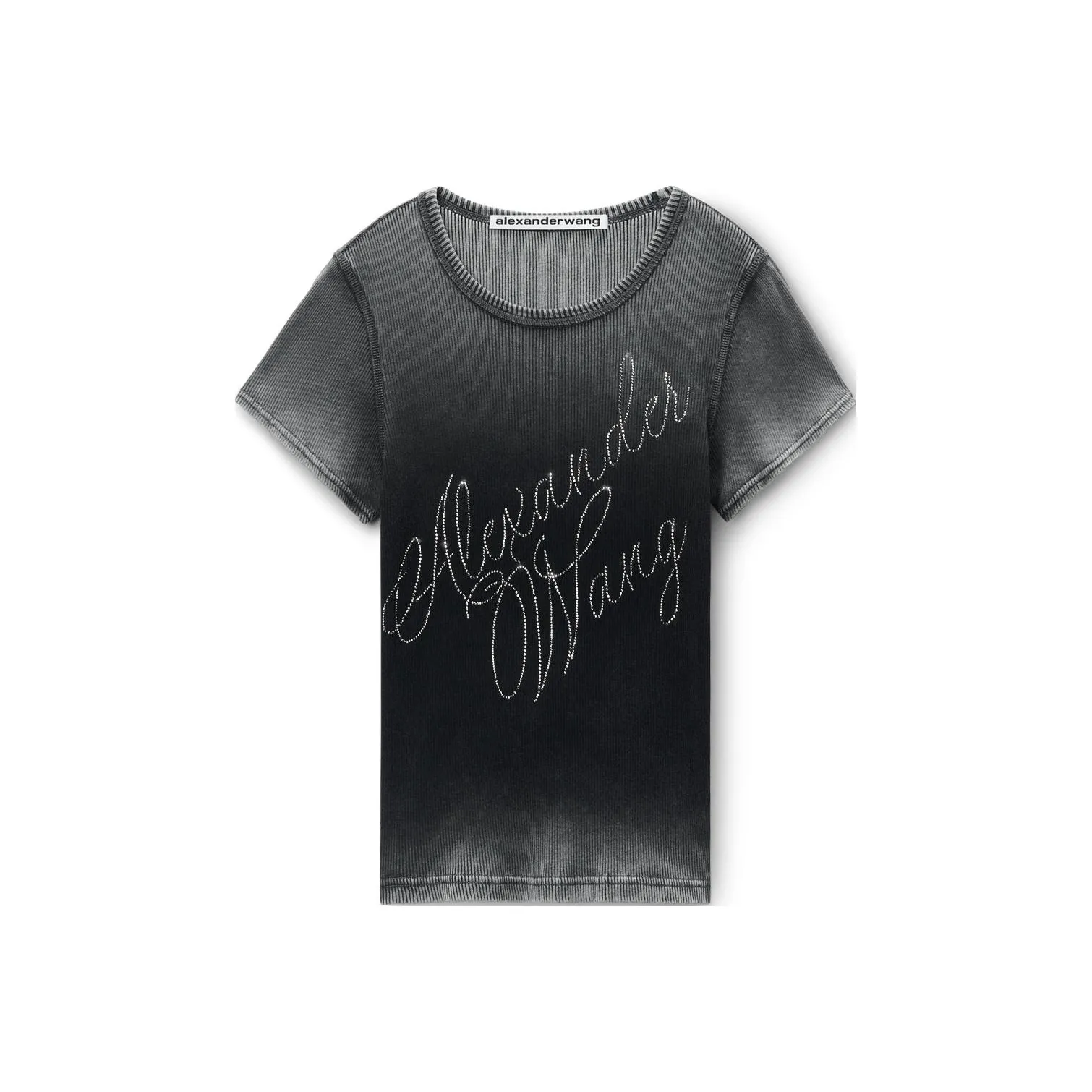 Alexander Wang Hotfix Cursive Logo Crewneck T Shirt