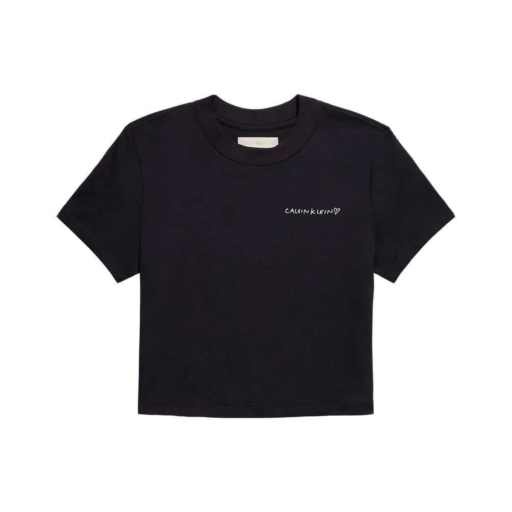 CALVIN KLEIN JENNIE Series T Shirt Crop Top Women's Space Black