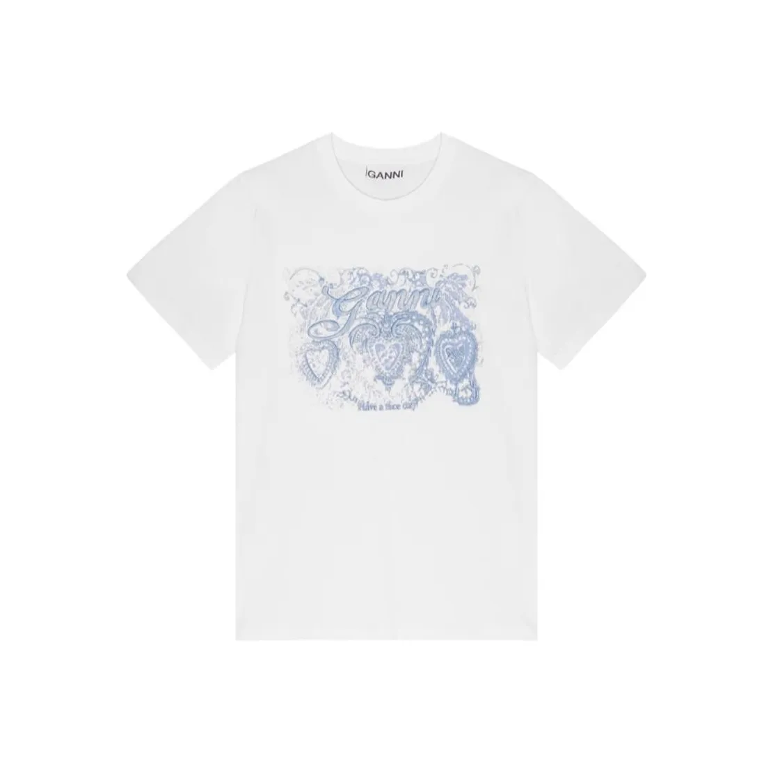 GANNI Motif embroidered T shirt