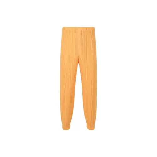 Homme Plissé Issey Miyake Дынно-оранжевый Мужские Повседневные Брюки
