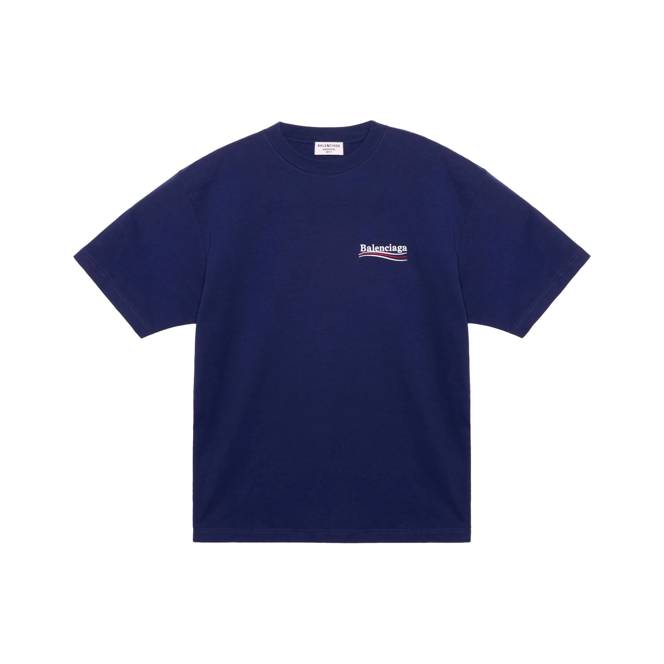 Balenciaga Women's Political Campaign Oversized T-Shirt Dark Blue/Multi