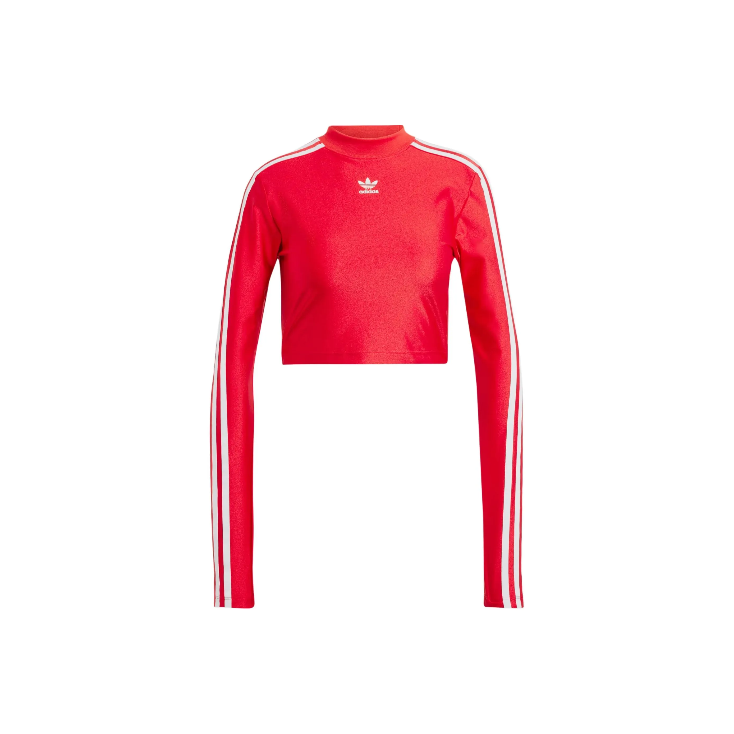 Adidas Originals 3 Stripes Set in Sleeve T Shirt Women's Red