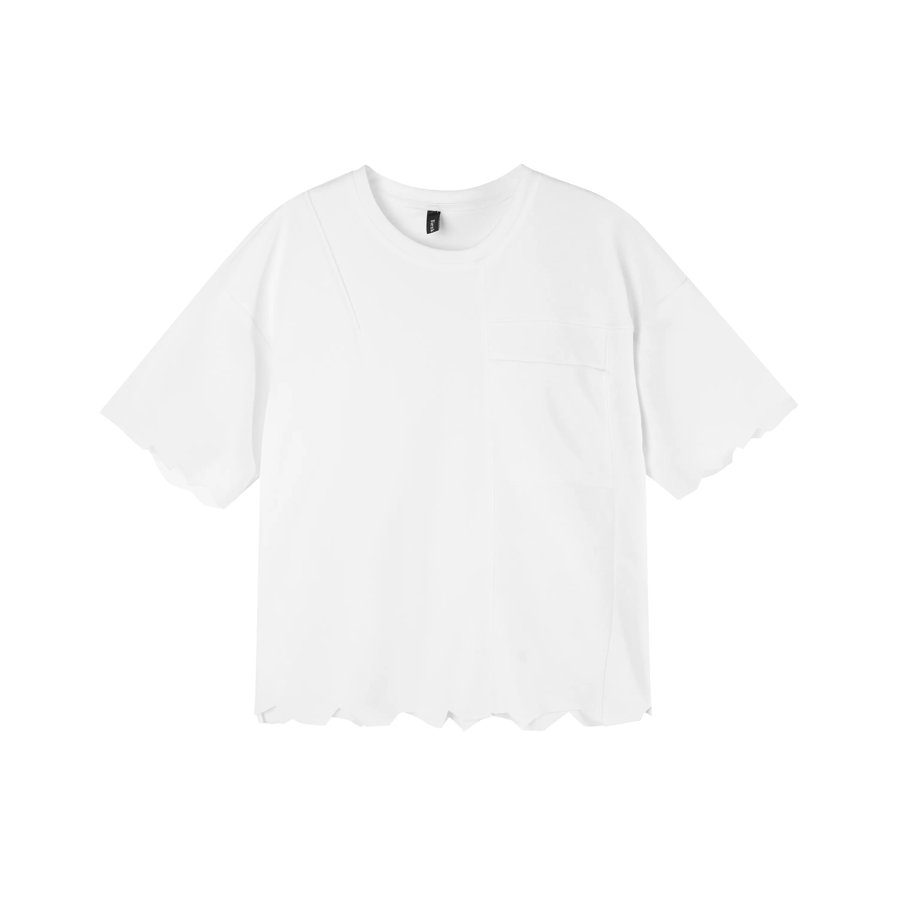BIENKIMIIYE Elbow Length Sleeved T Shirt Women's White