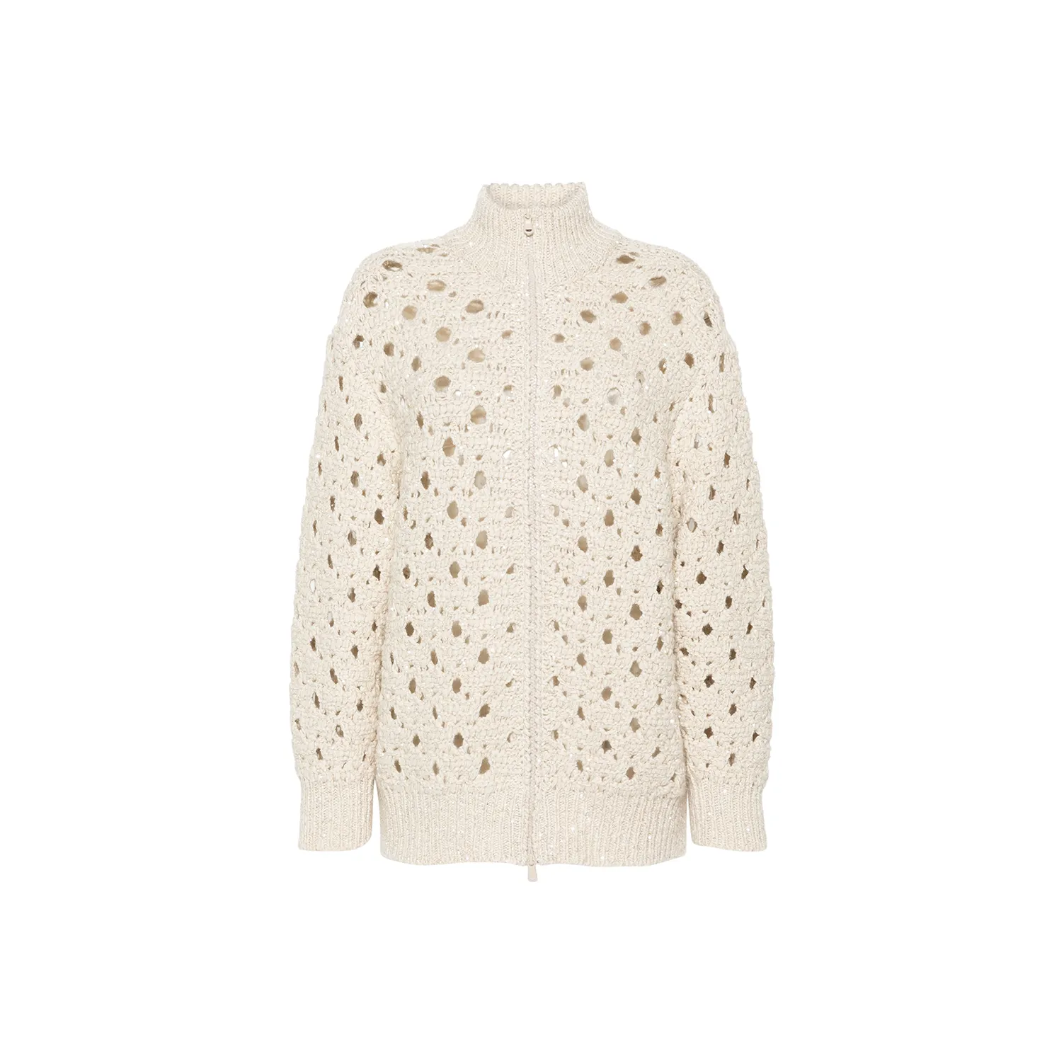Brunello Cucinelli Panama Zip Up Cardigan