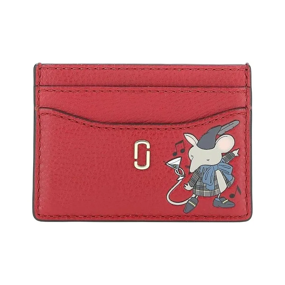 MARC JACOBS Leather Card Holder Women's Red