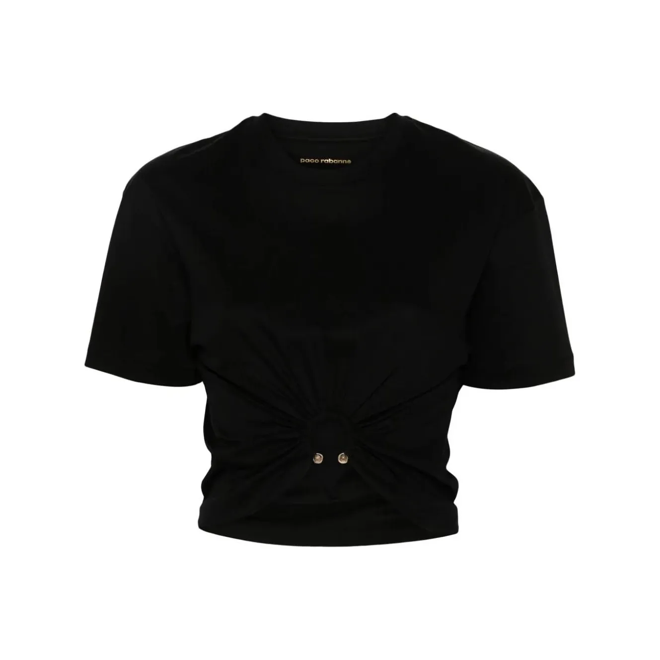 Paco Rabanne Ring Detailed Cropped T Shirt