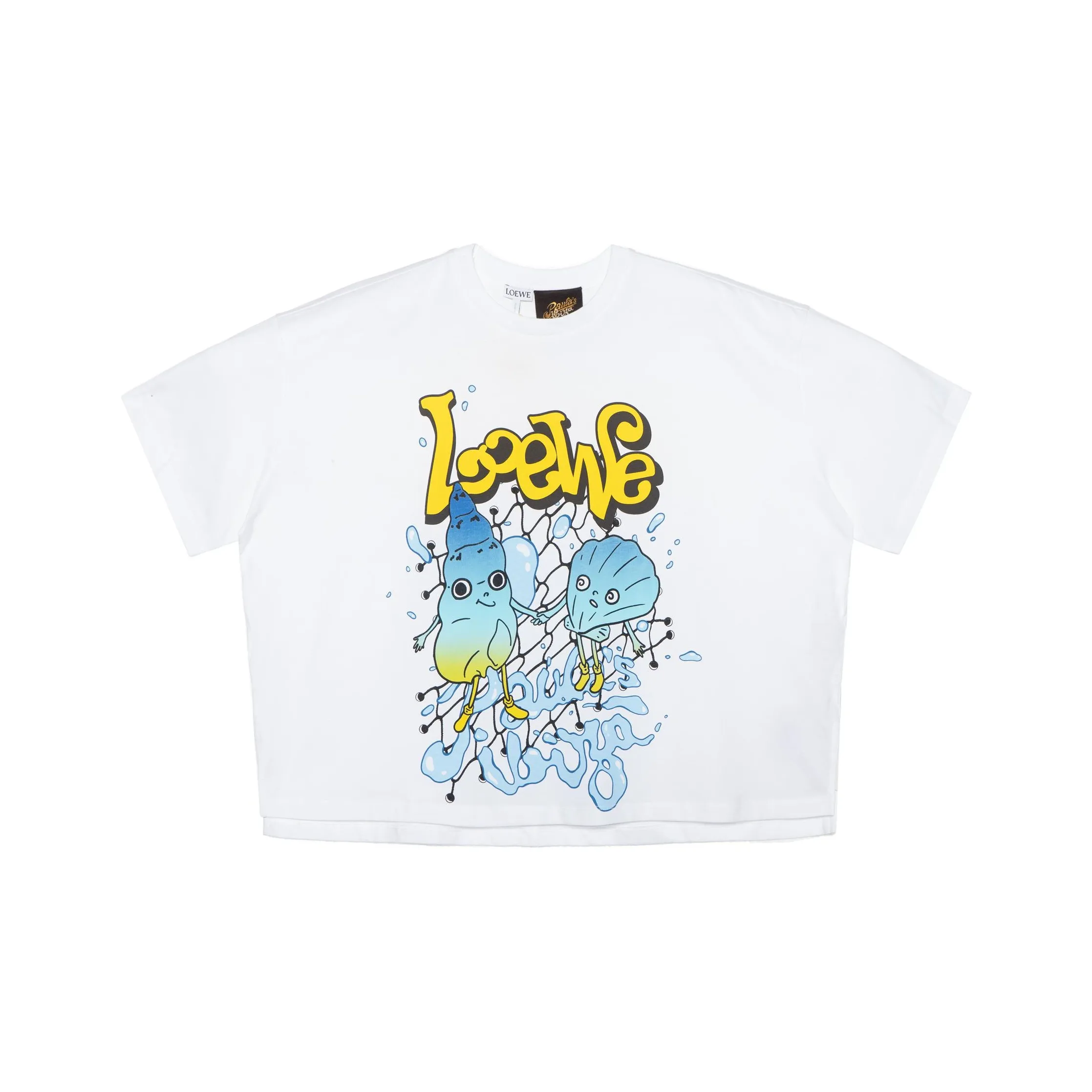 LOEWE Paula's Ibiza 2022 Drop Shoulder Sleeve T Shirt Women's White