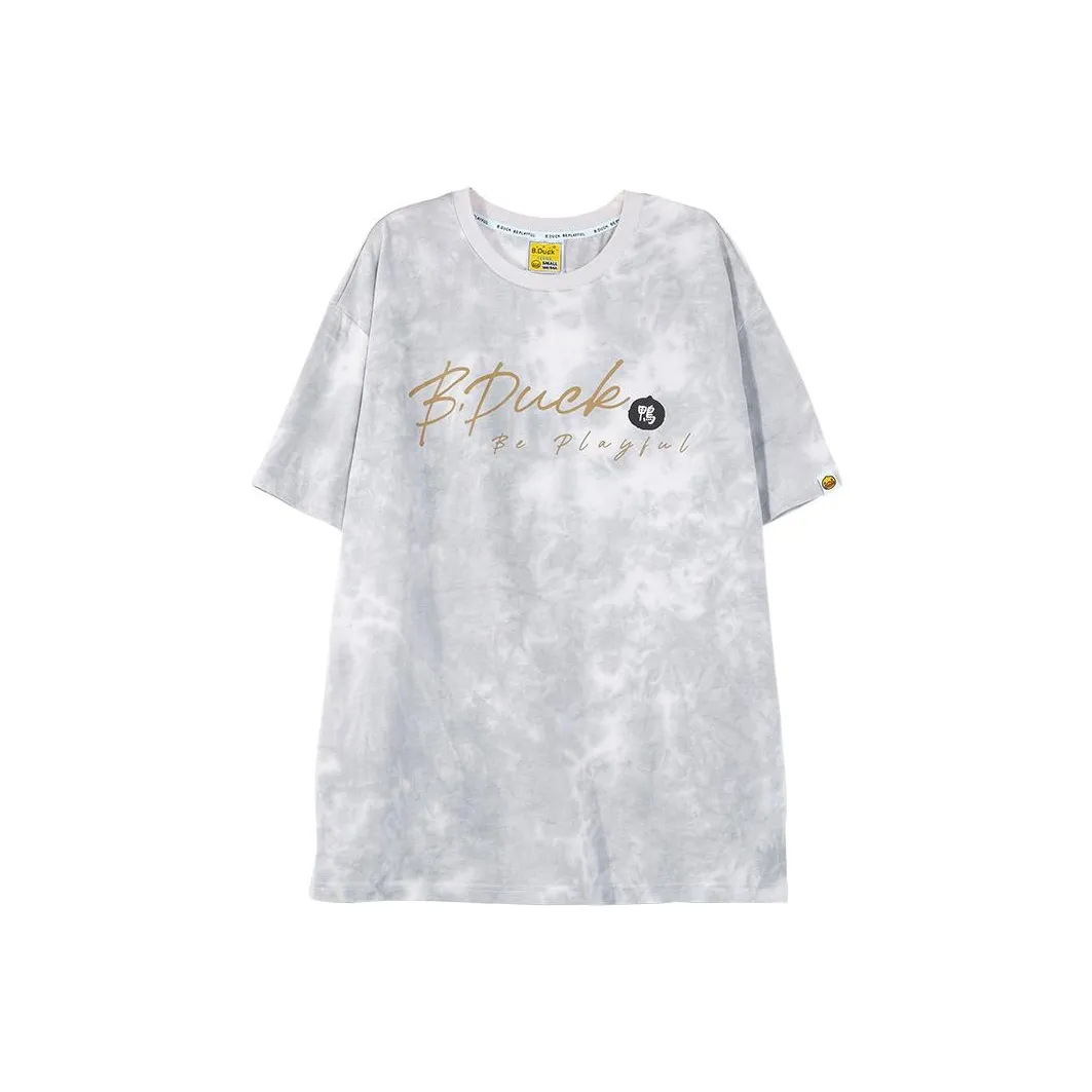 B.Duck T Shirt Women's Gray Tie Dye
