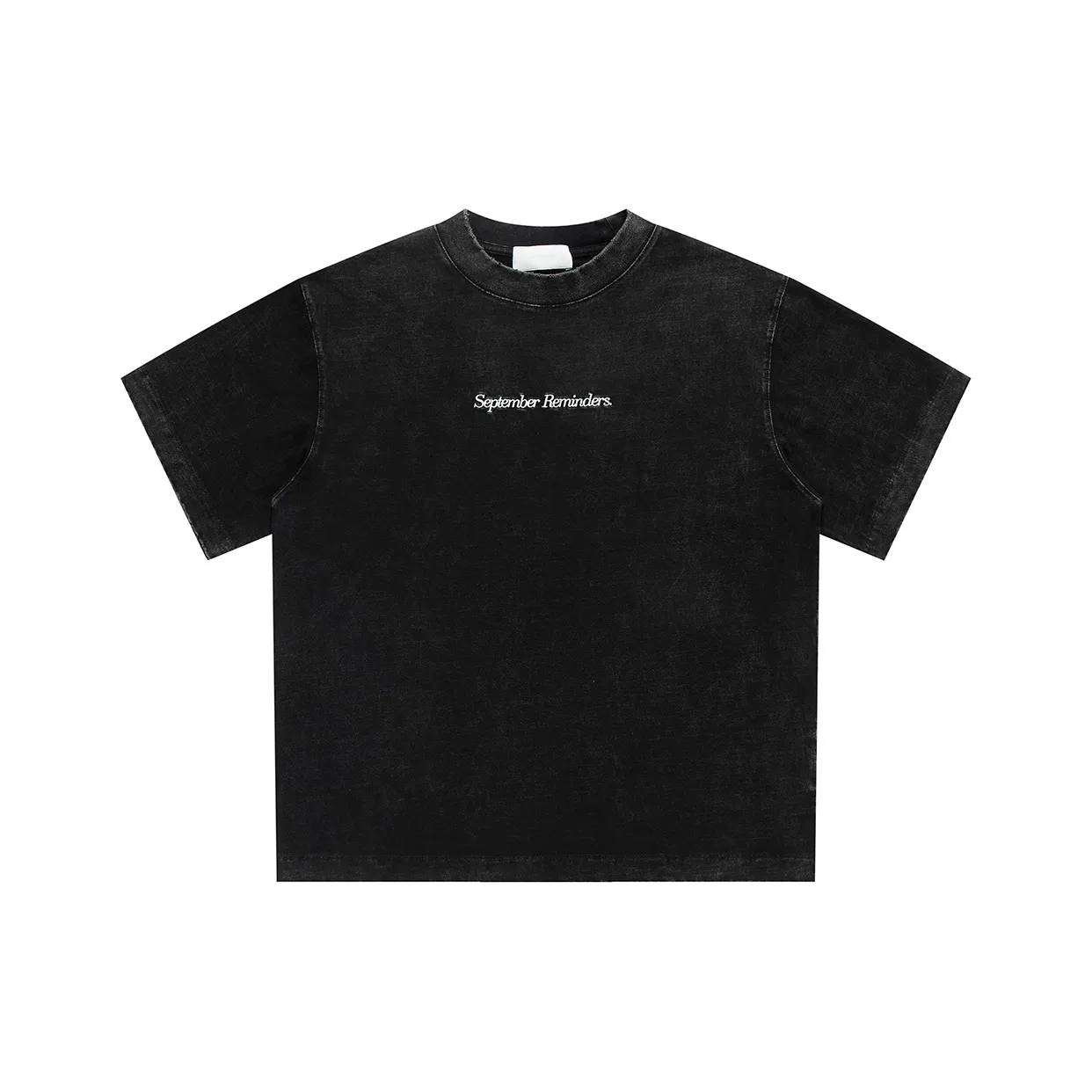 YIMAI 100% хлопок Американский тяжелый T-рубашка Унисекс Черный