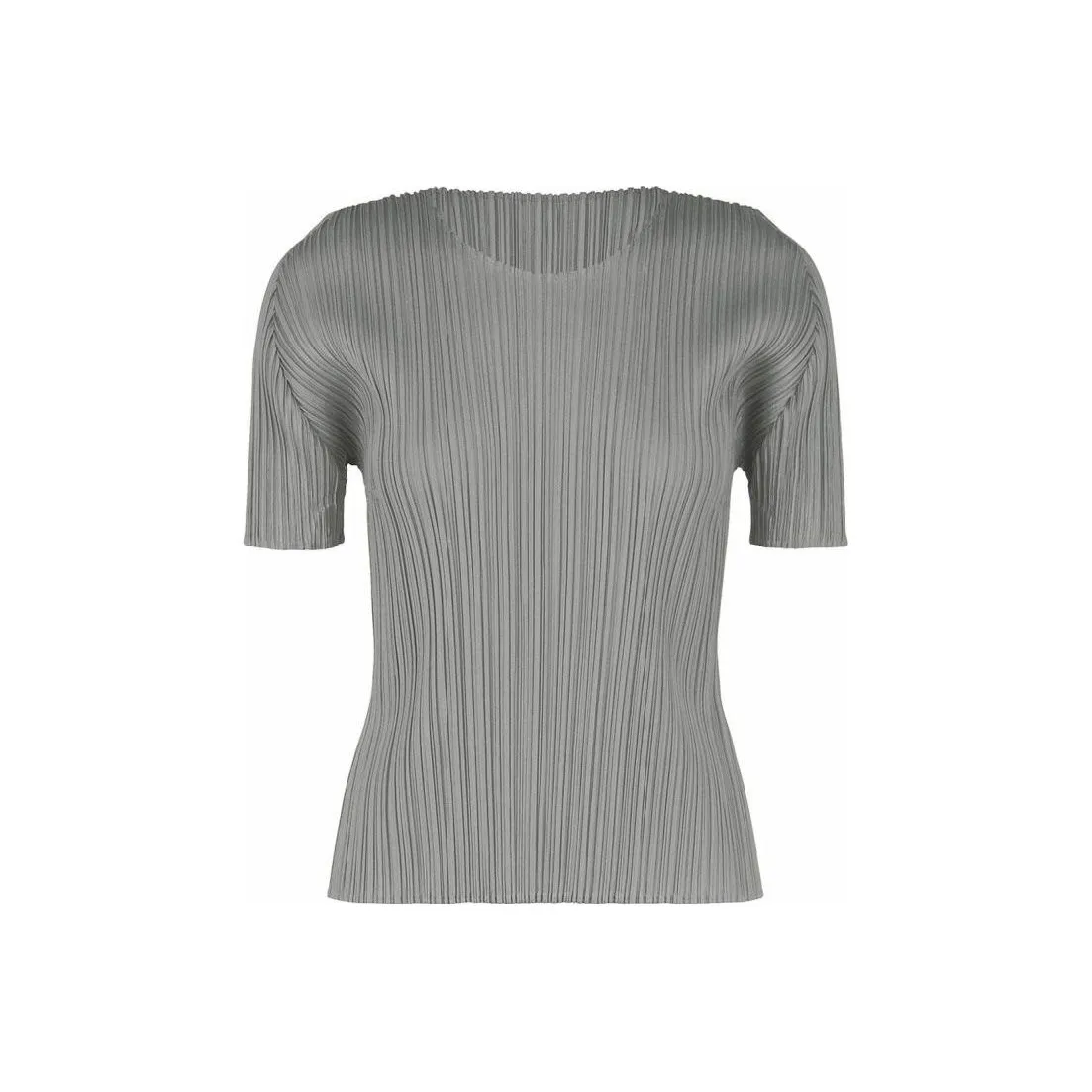 PLEATS PLEASE ISSEY MIYAKE SS22 Рукав с оборванным плечом T-рубашка Женская Серый