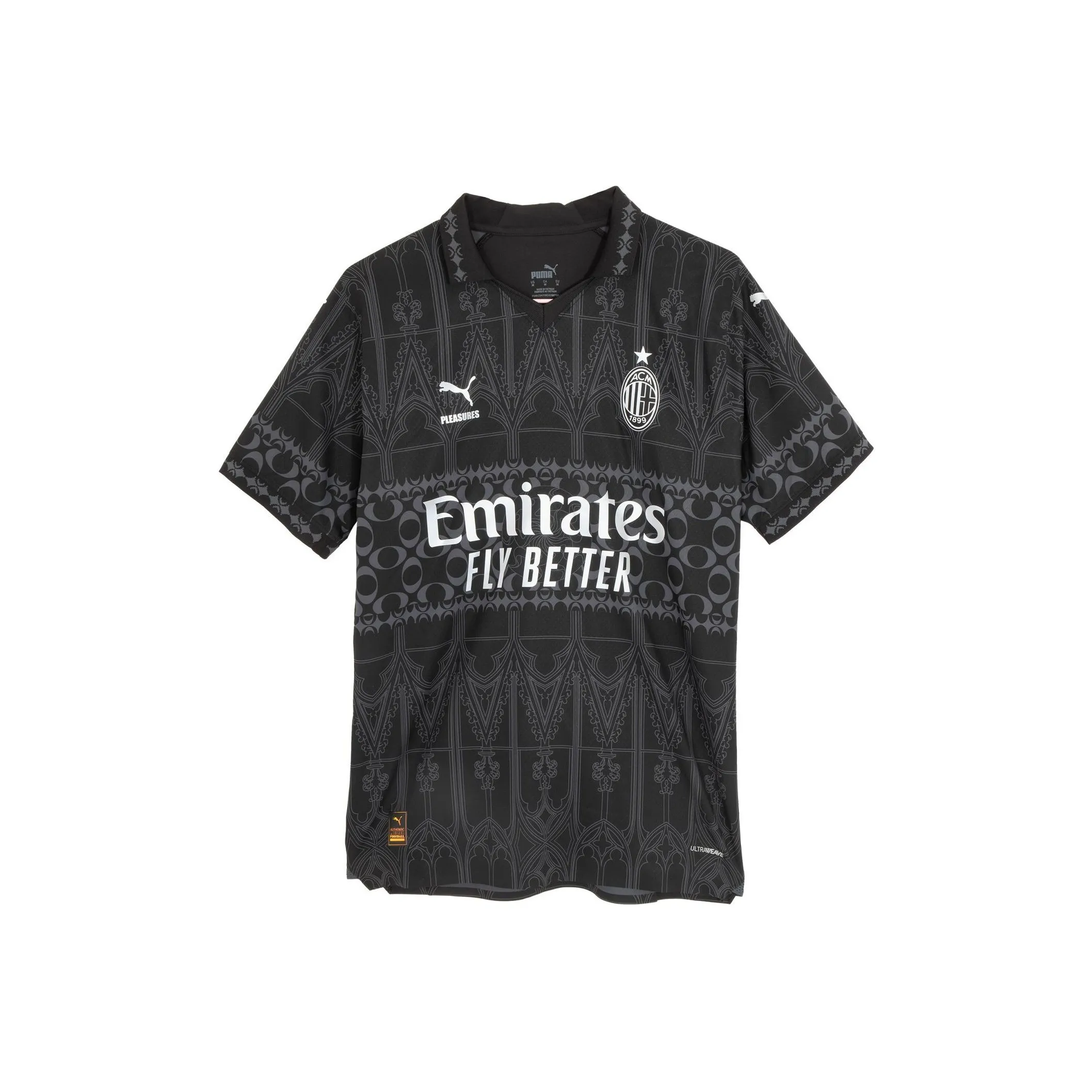 PUMA X Pleasures Ac Milan 2023/24 Dark Version Authentic Jersey Imported Version