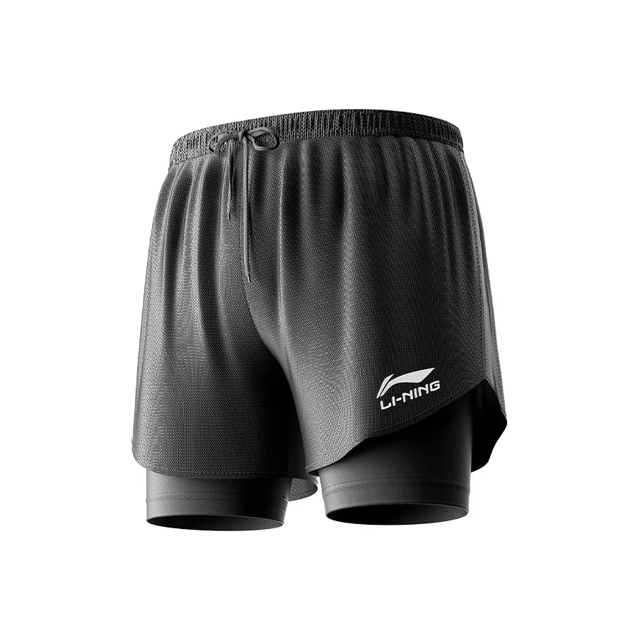 Шорты для спорта с подкладкой мужские черные