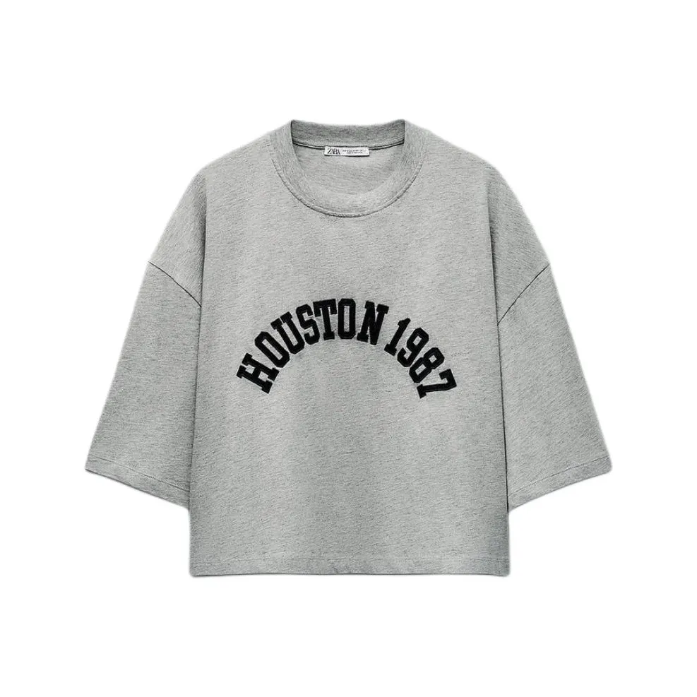 ZARA T Shirt Women's Zebra Print Gray
