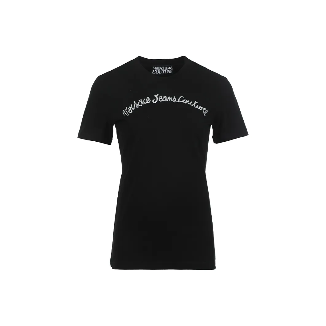 VERSACE JEANS COUTURE SS25 T-рубашка Женская Черная