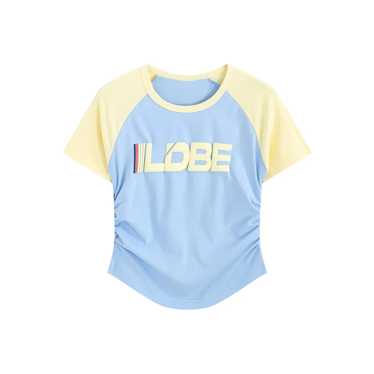 Garbege Реглан-рукав Т-рубашка Женская Желтая Синяя Многоцветная
