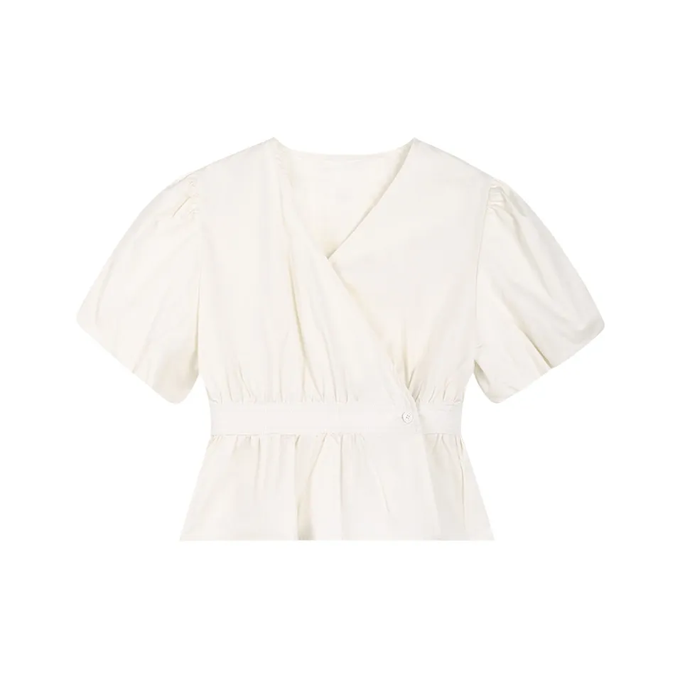 THE SEA LIFE Рукав буф T Рубашка Женская Кремовый Абрикос