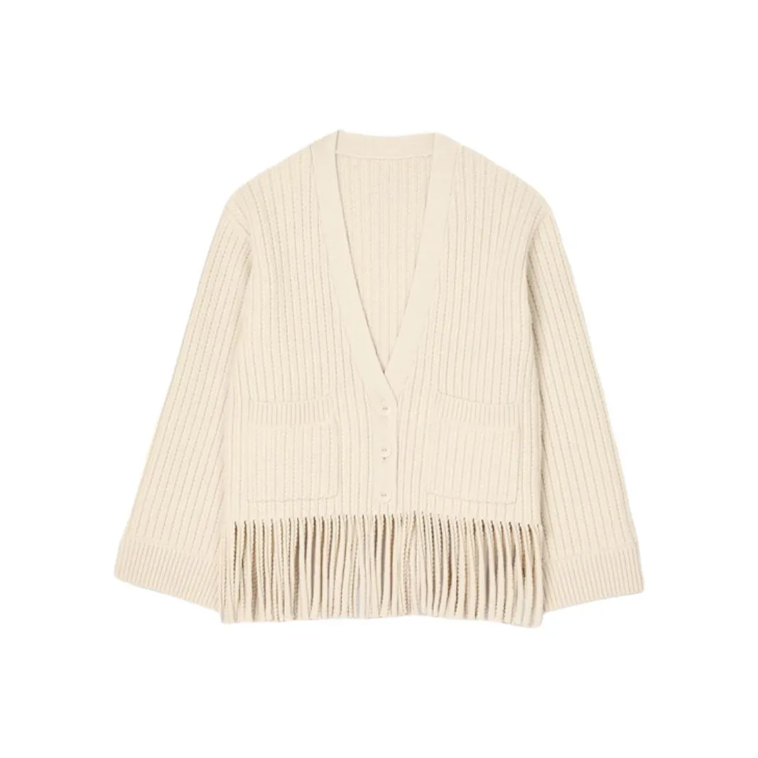 Sandro Fringed Knitted Cardigan