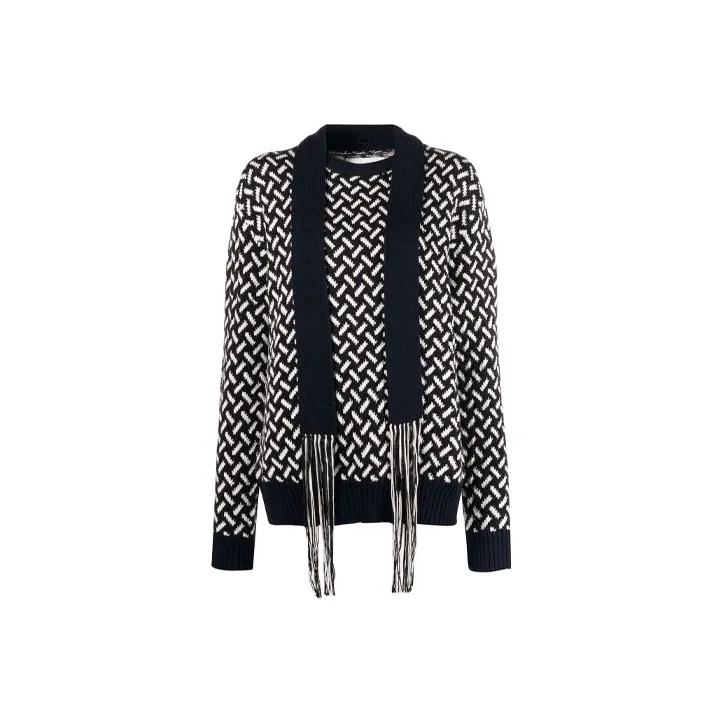 JIL SANDER Removable Belt Detailed Jacquard Sweater