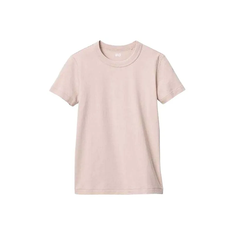 UNIQLO SS24 Стандартная T-рубашка Женская Персиково-розовая