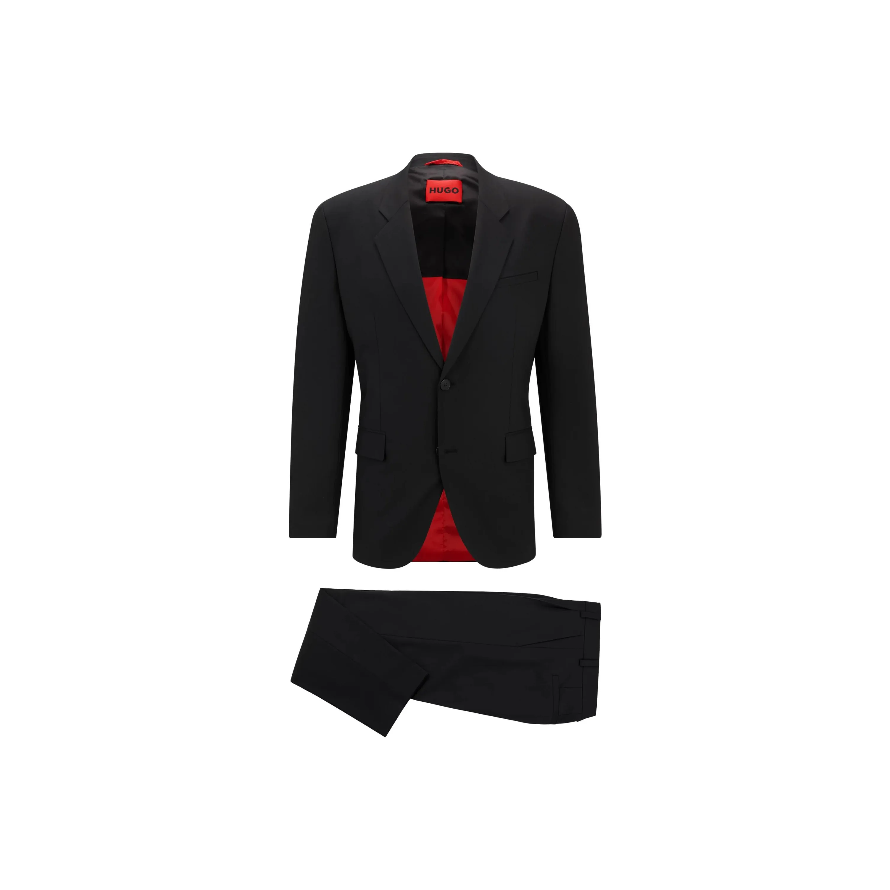 HUGO BOSS SS24 Regular Fit Suit In Performance Stretch Cloth Business Suit Men's Black