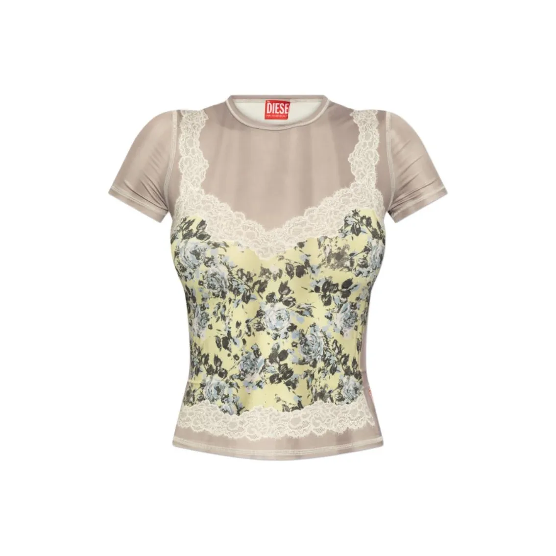 DIESEL Стандартная T-рубашка Женская Серого цвета