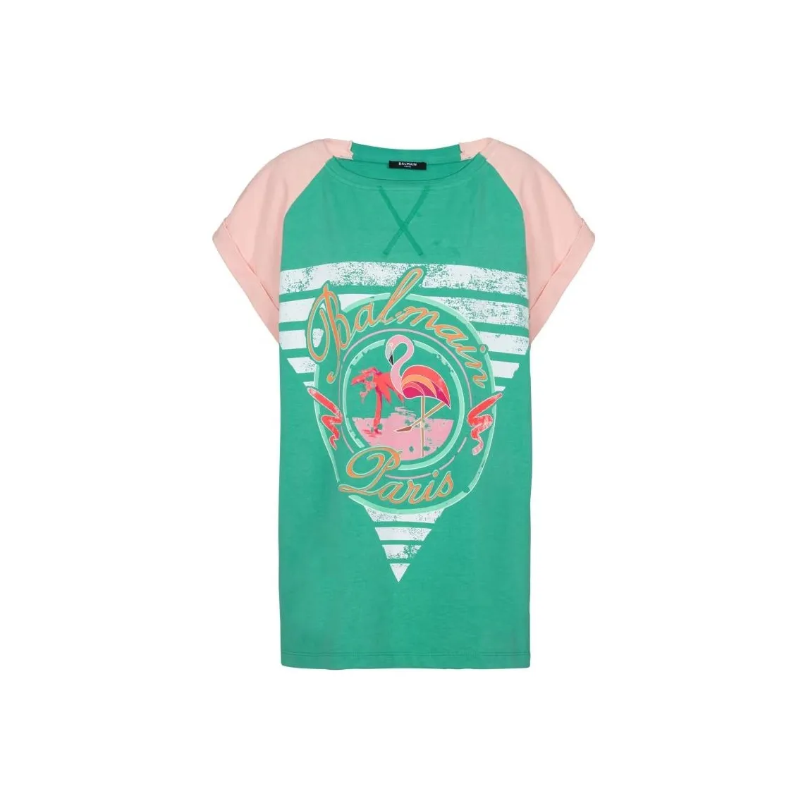 BALMAIN Flamingo Printed Crewneck T-Shirt