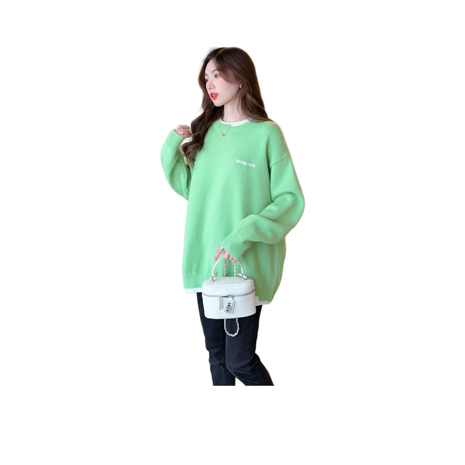 Tonlion Sweaters Women's Milk Green