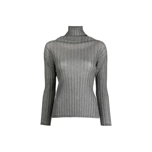 PLEATS PLEASE ISSEY MIYAKE Серый Женские Свитеры