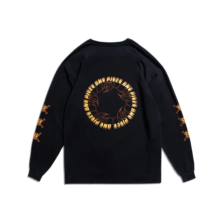 Monster Guardians x HANGHAIWANG,LIANMINGKUAN Crew Neck Loose Fit Straight Long Sleeved T Shirt Women's Black