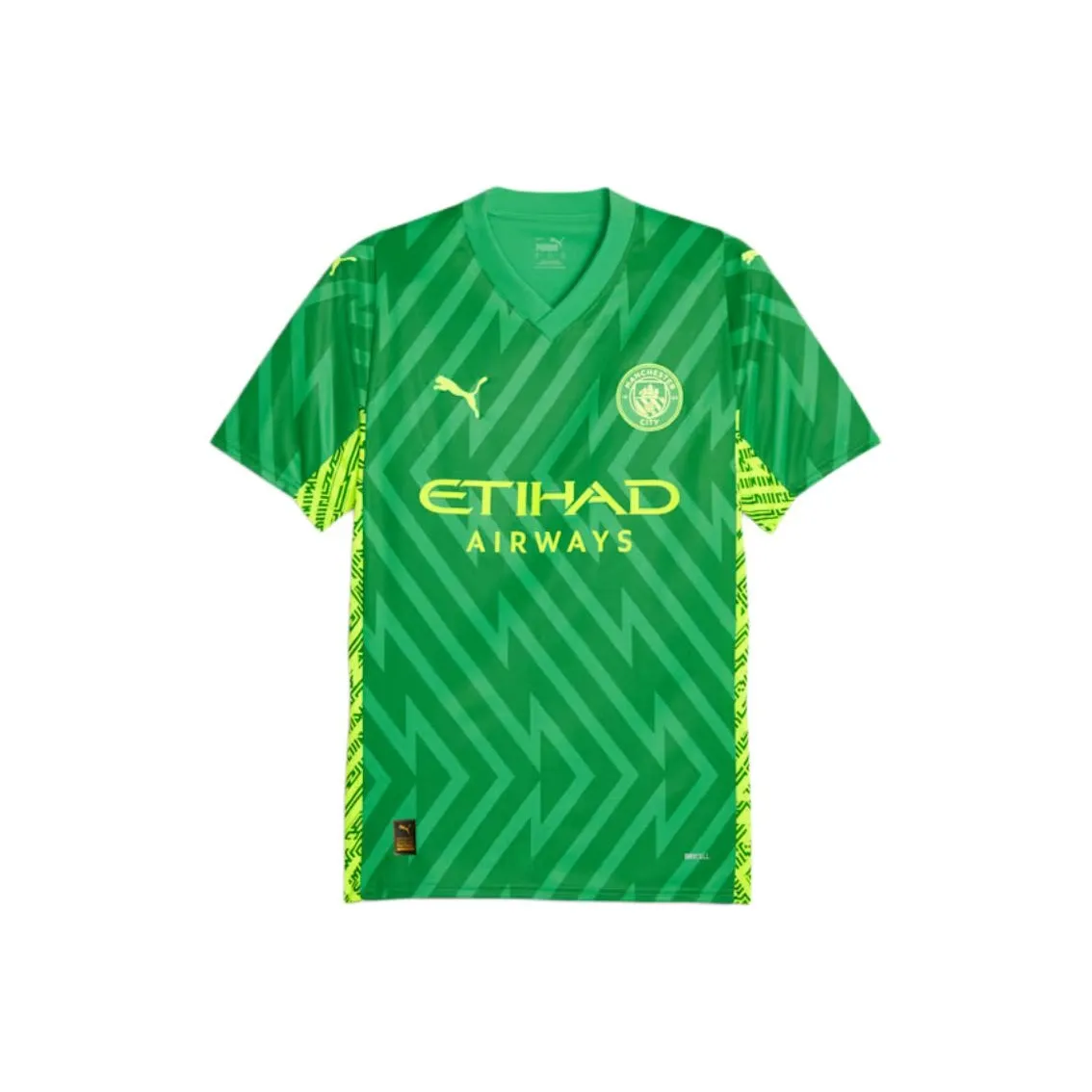 PUMA Manchester City Men's Goalkeeper Short Sleeve Jersey Soccer Jersey Men's Grass Green