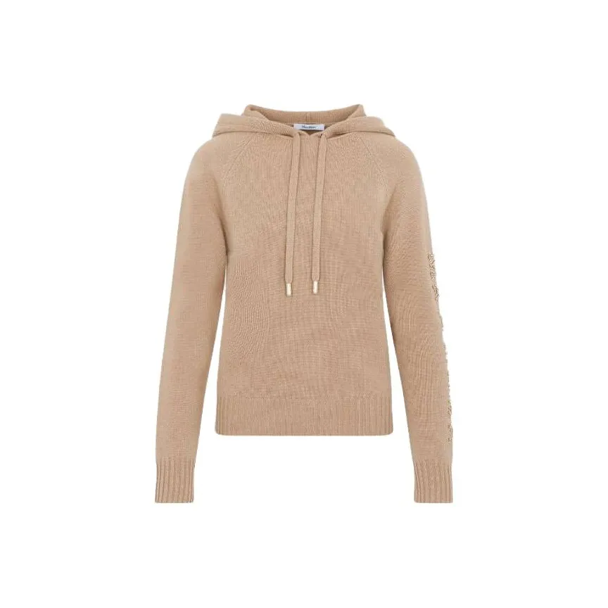 Max Mara Drawstring Long Sleeved Knitted Hoodie