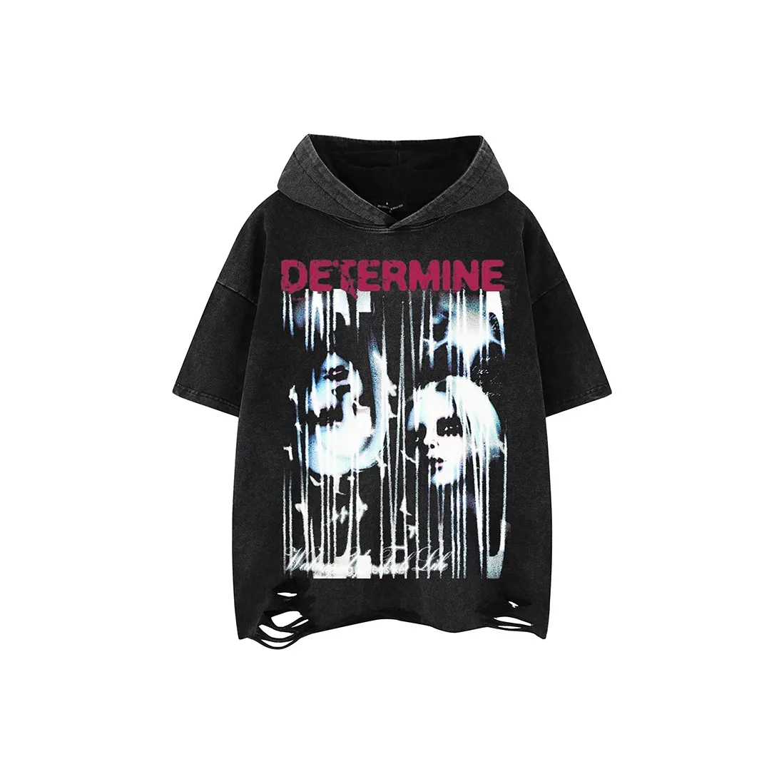 YEARNED Рукав с оборванным плечом T-рубашка Унисекс Черный