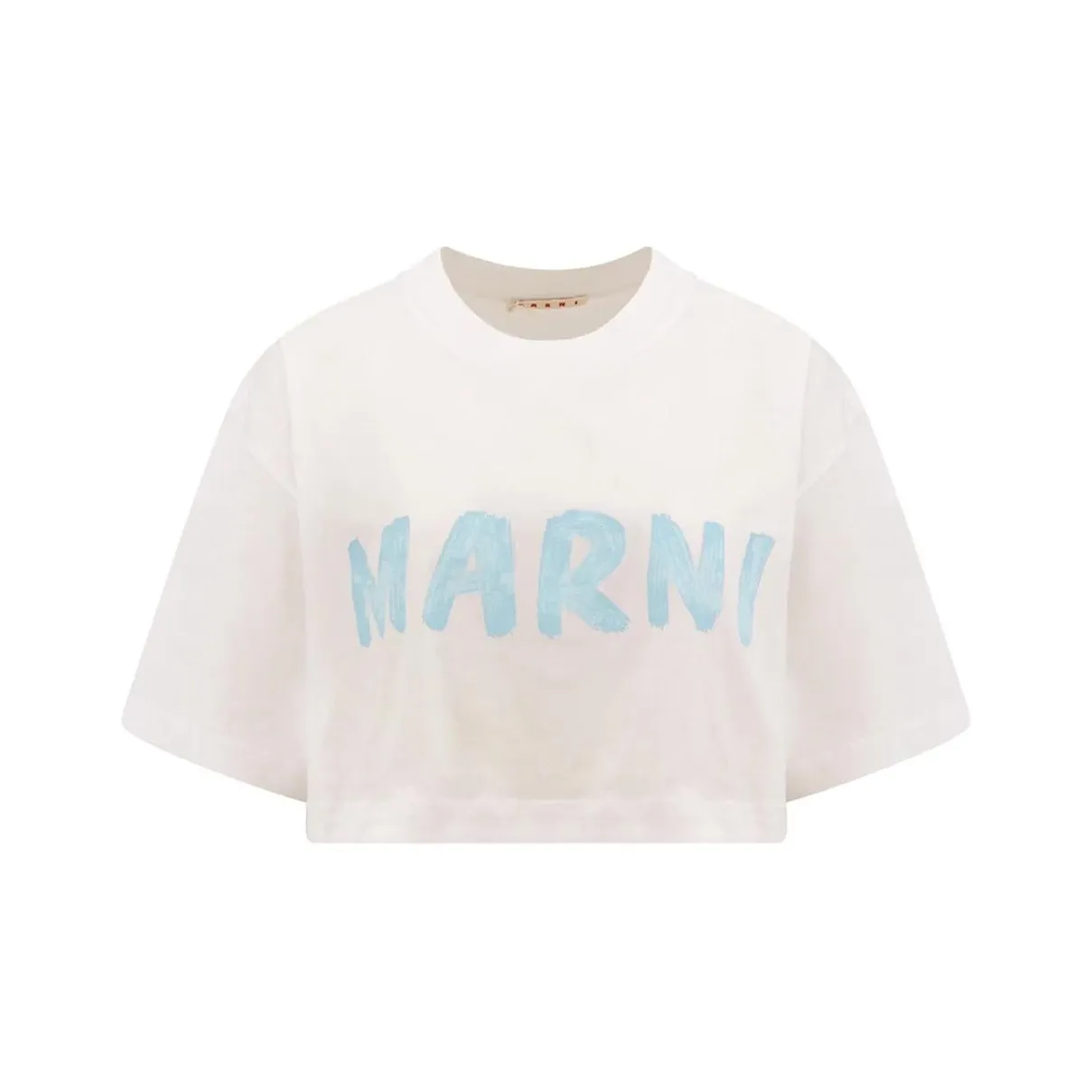 MARNI Logo Printed Cropped T Shirt