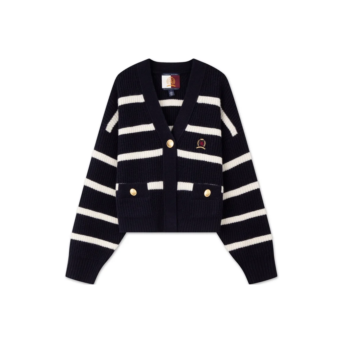 Tommy Hilfiger Sweater Women's Navy Blue White Stripes