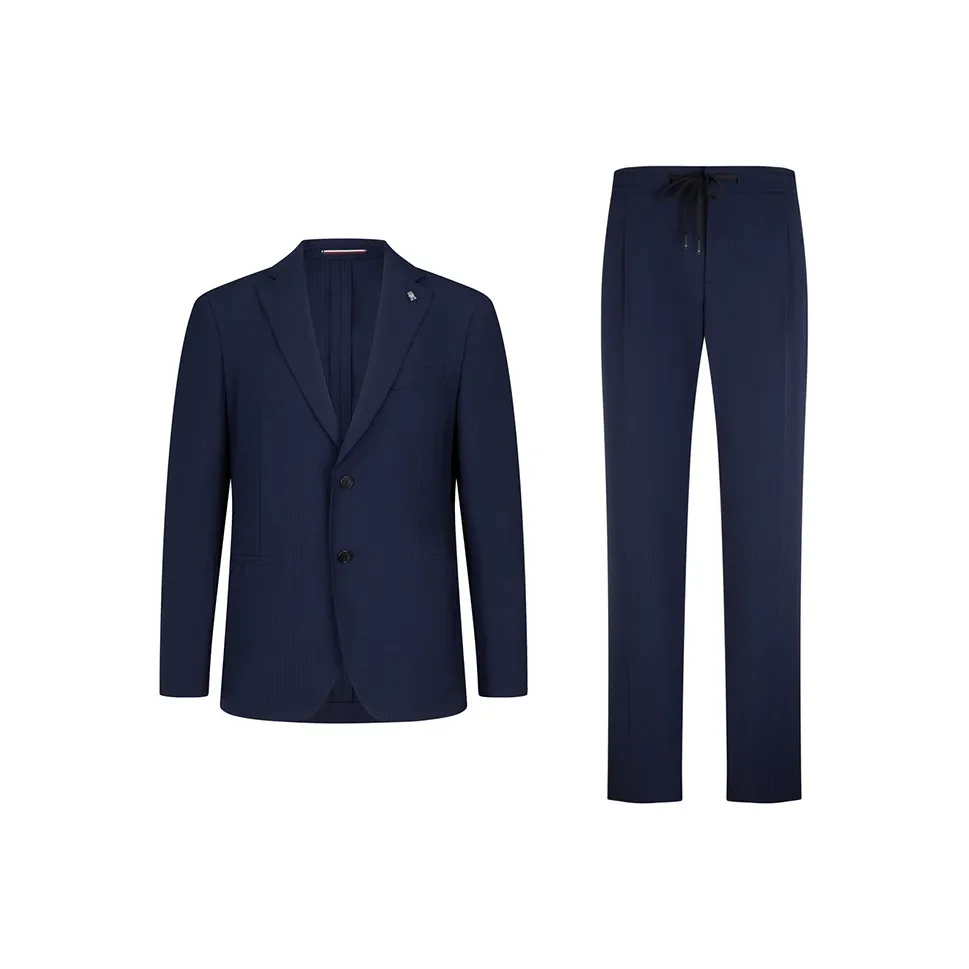 Tommy Hilfiger Business Suits Men's Dark Oval Stripes