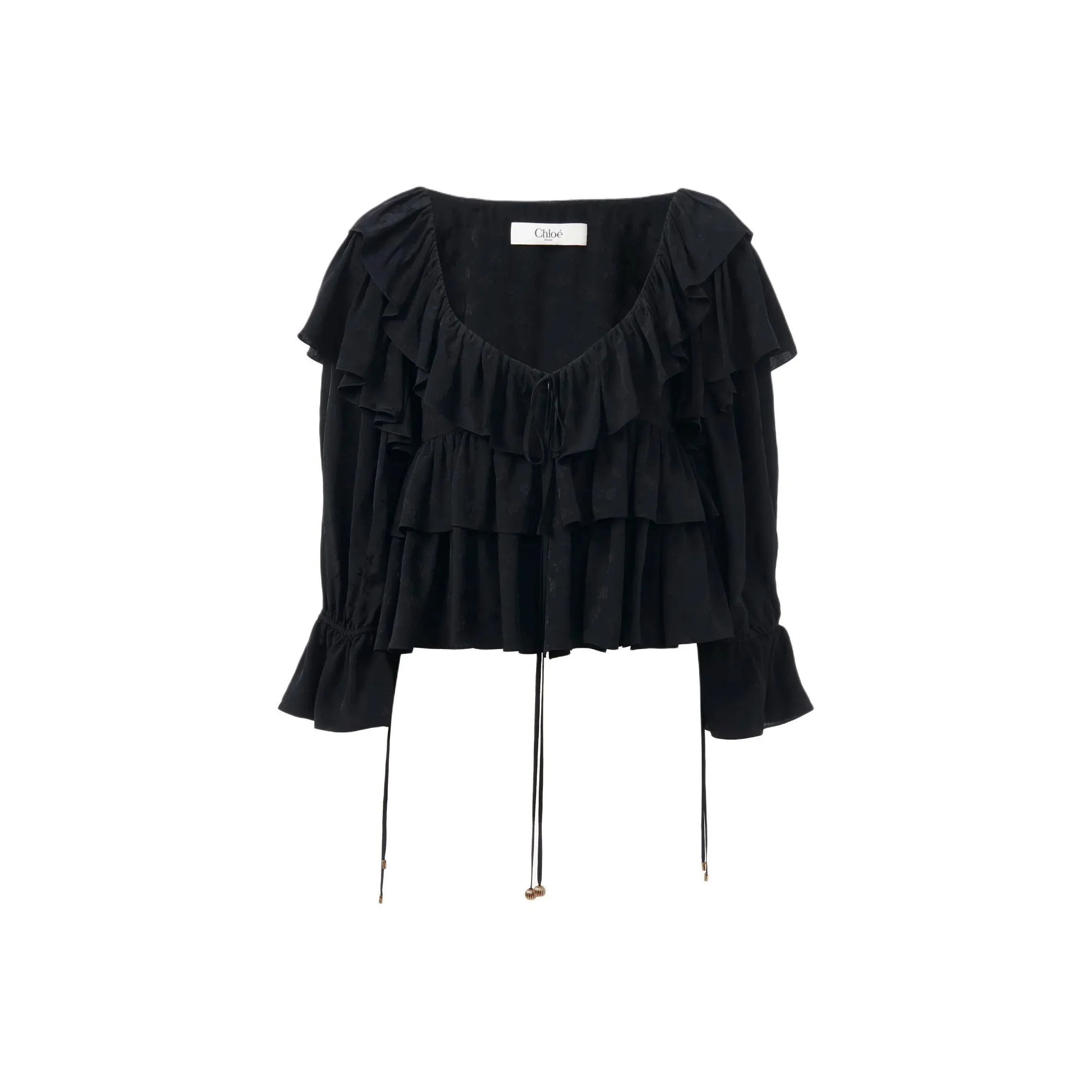 Chloé Ruffled Cropped Blouse