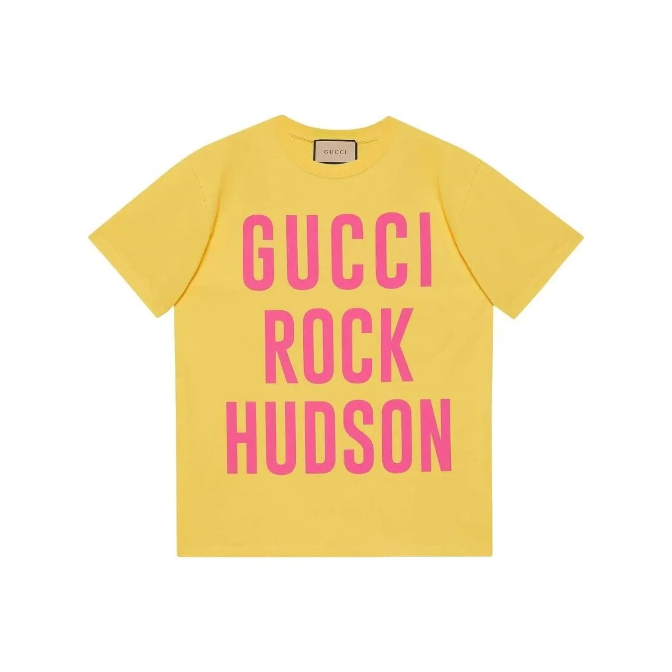 GUCCI SS22 Рукав с оборванным плечом T-рубашка Женская Желтая