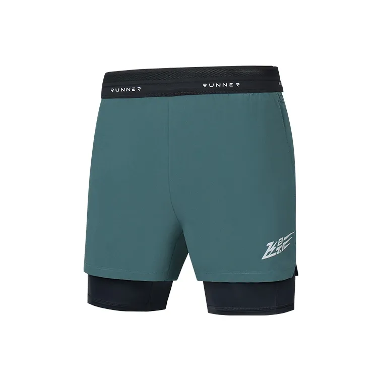 QIAODAN Feiying Повседневные шорты Мужские Ночной зеленый Черный