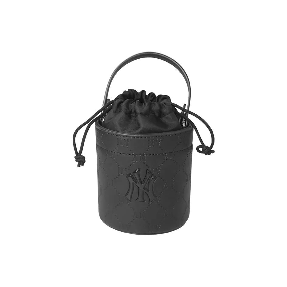 MLB Leather Bucket Bag Handbag Regular Women's Black/Wild Berry Barbie Pink/Pink/Millennium Denim