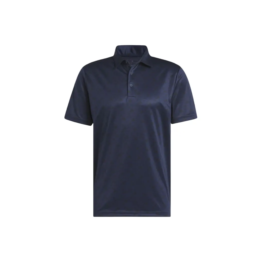 Adidas ALLOVER PRINT Core Allover Print Golf Polo Shirt Golf Apparel Men's Preppy Marine Blue