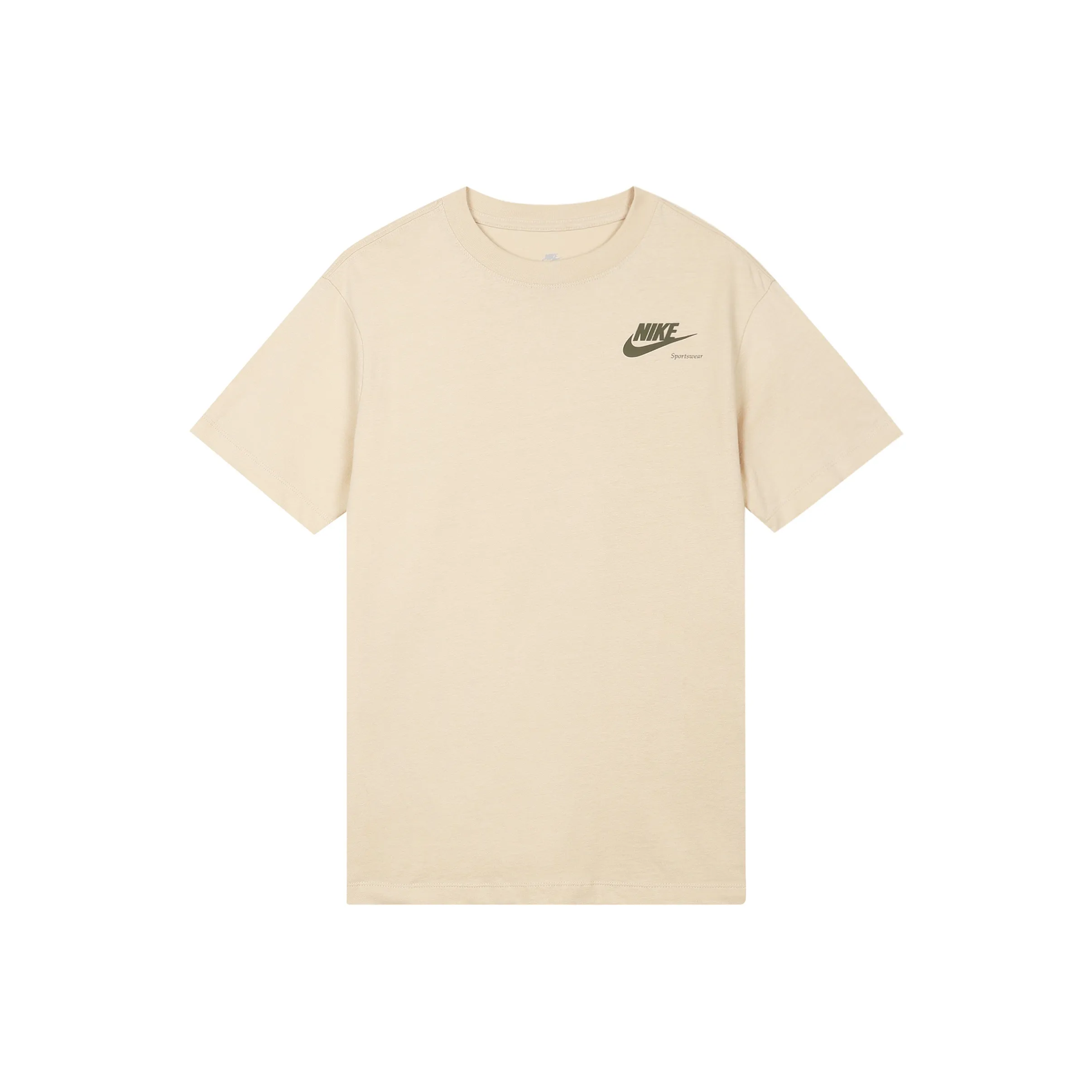 Nike Women'ss Retro Graphic Print Pullover Crewneck T-Shirt Beige