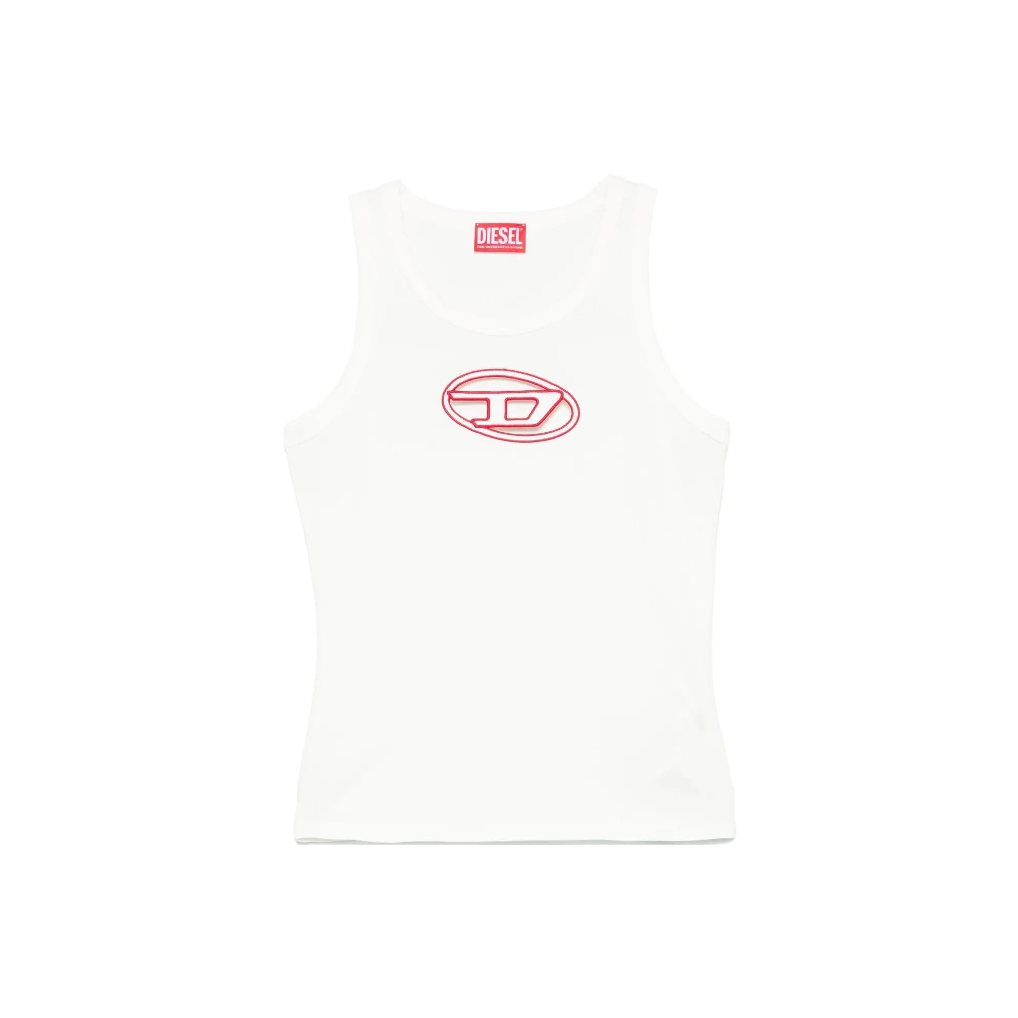 DIESEL OVAL D Series Майка Женская Белая