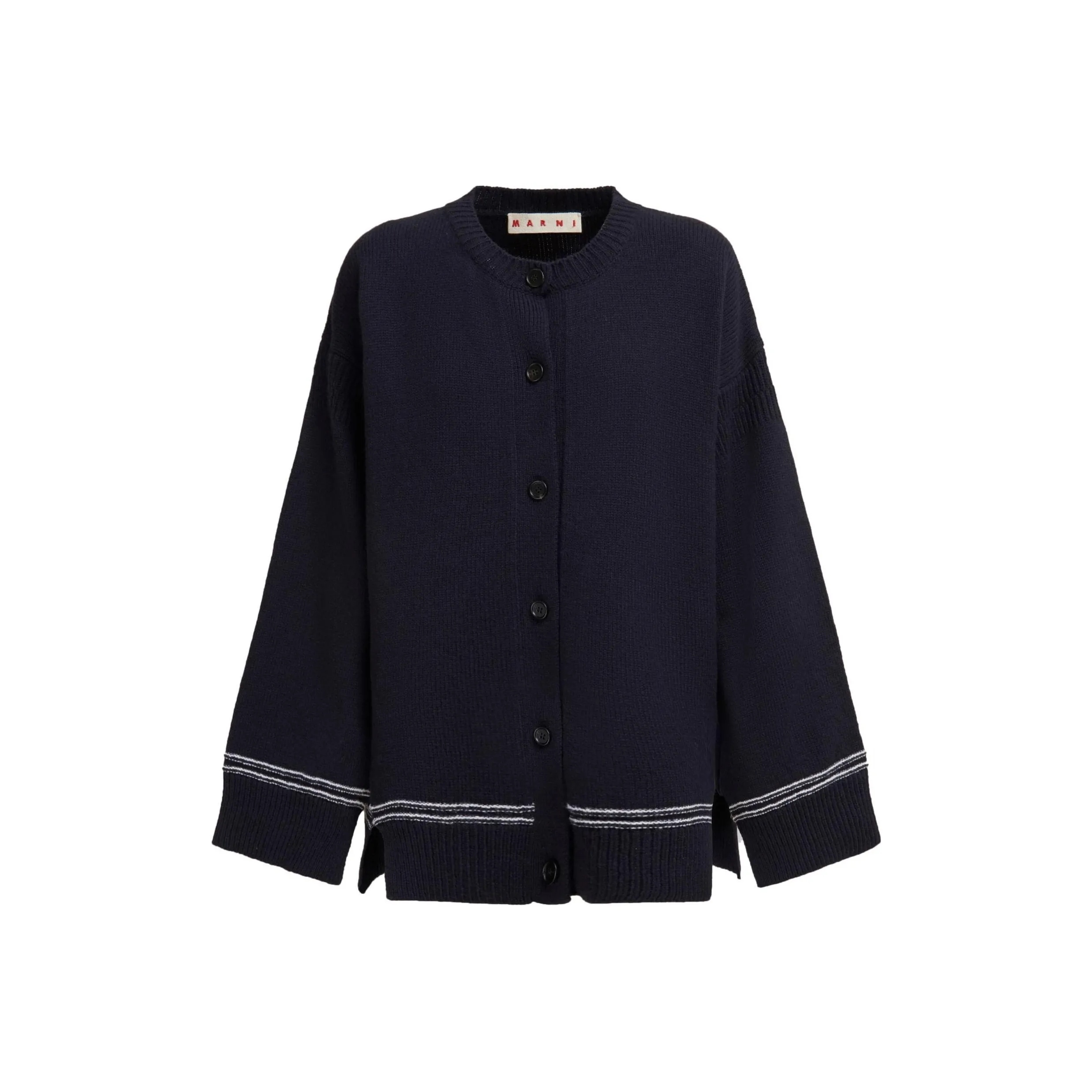 MARNI Intarsia knit Logo Cardigan