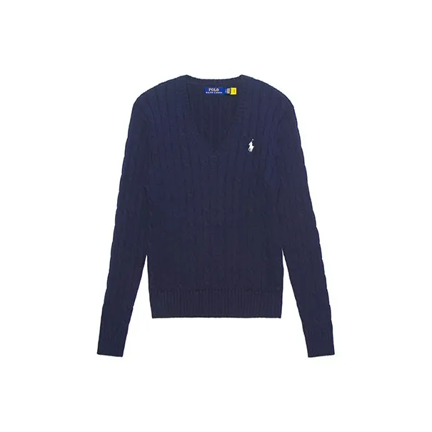 Leon T-shirt In Black Linen Women'ss V Neck Knit Sweater Navy