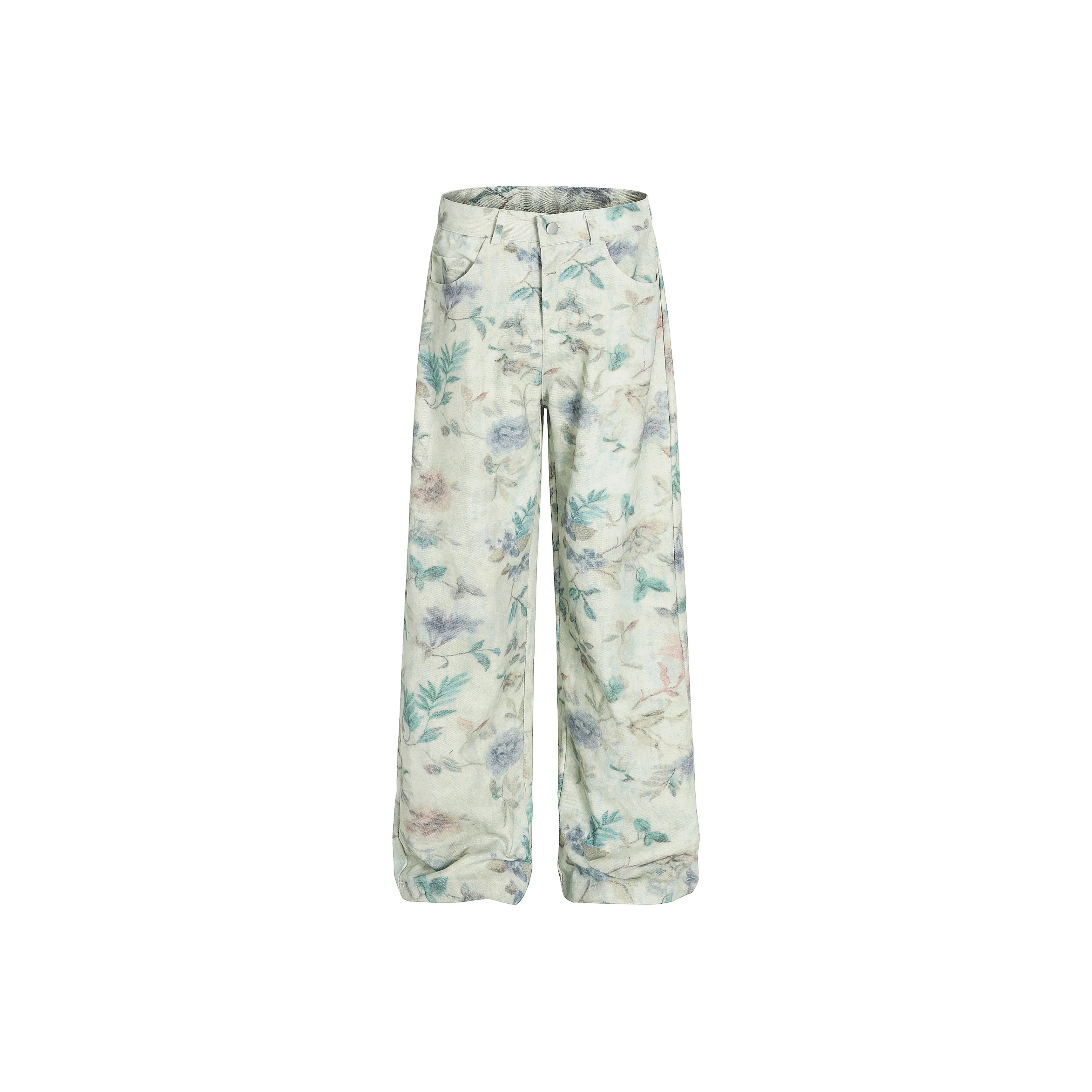 GBXM Jeans Unisex Floral Fabric Color