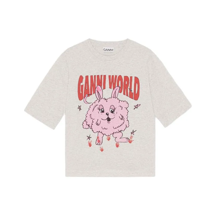 GANNI T-рубашка женская светло-серая