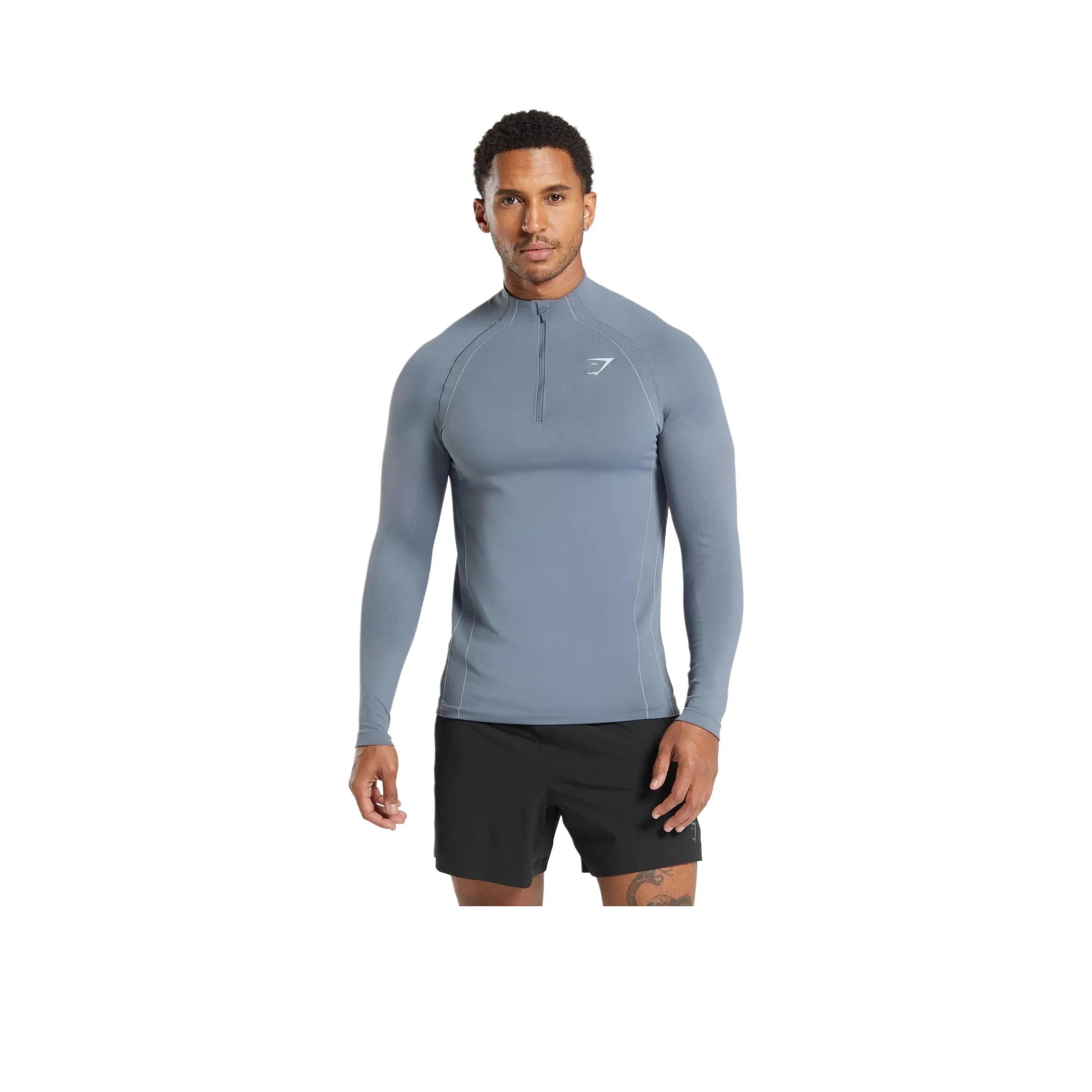 GYMSHARK Apex Бесшовная Спортивная Одежда Мужская Железо Синий Холодный Синий