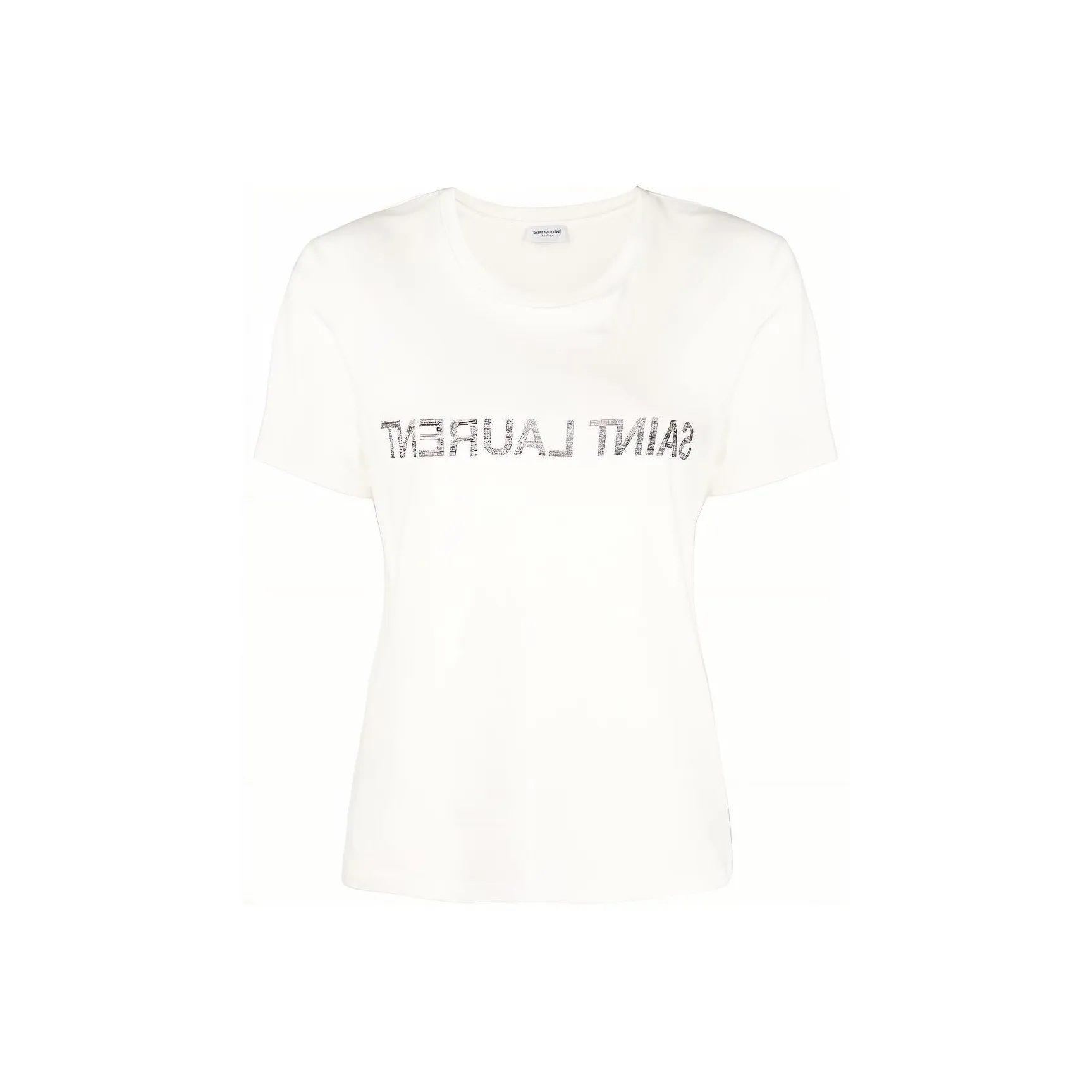 SAINT LAURENT Reverse Logo T Shirt Natural