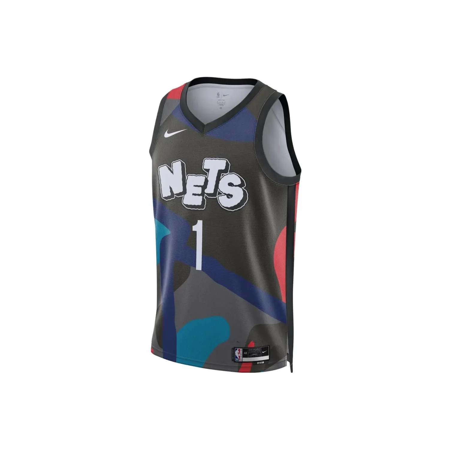 Nike x KAWS Basketball Jersey City Edition 2023/24 Season, Brooklyn Nets, Mickel Bridges Size 1 Men's Black