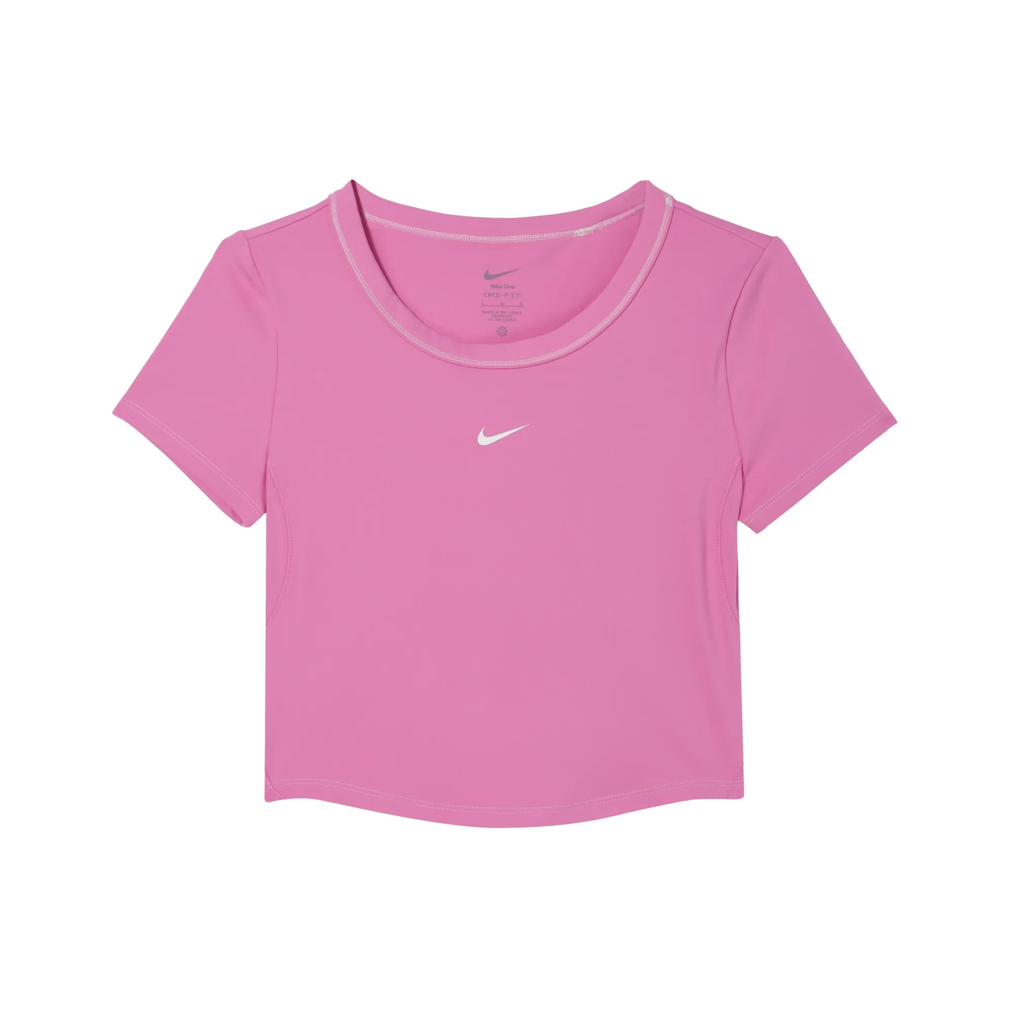Nike Dri Fit One Облегающий Dri Fit Crop Top Женский Naughty Розовый